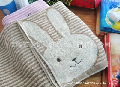 【批發(fā)孚日潔玉正品 好運(yùn)可愛長耳兔浴巾 純棉柔軟舒適條紋浴巾1045】價格,廠家,圖片,浴巾、沙灘巾,臨清市金織匯紡織品購銷-